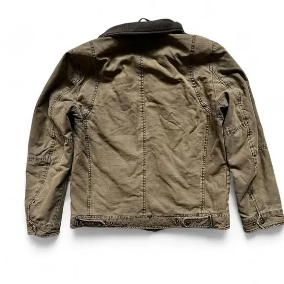 Levi’s Utility Field Jacket Men’s Medium Olive Green Quilted Lining Workwear Zip - Picture 5 of 7